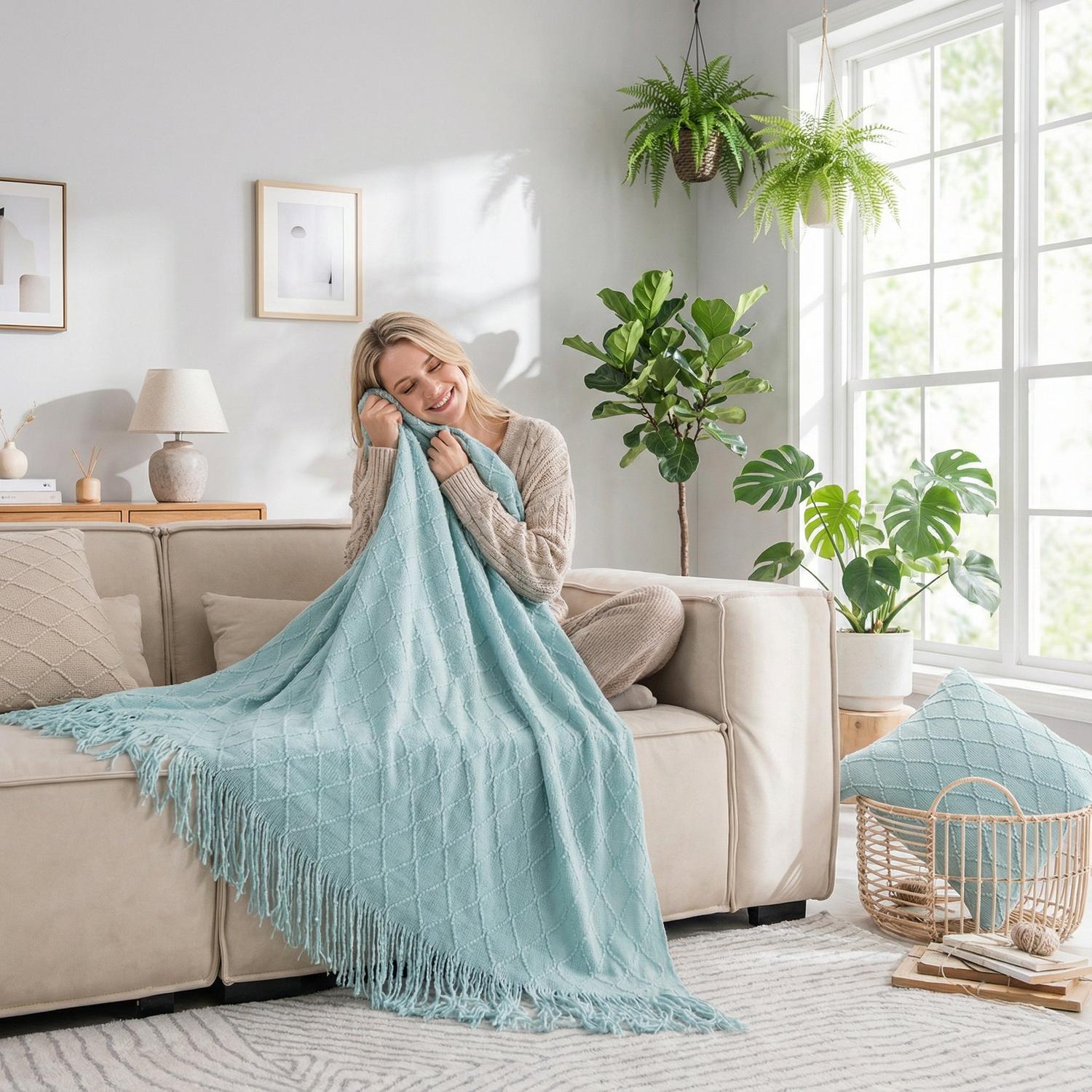 Aesthetic Throw Blanket For Living Room Accent Piece