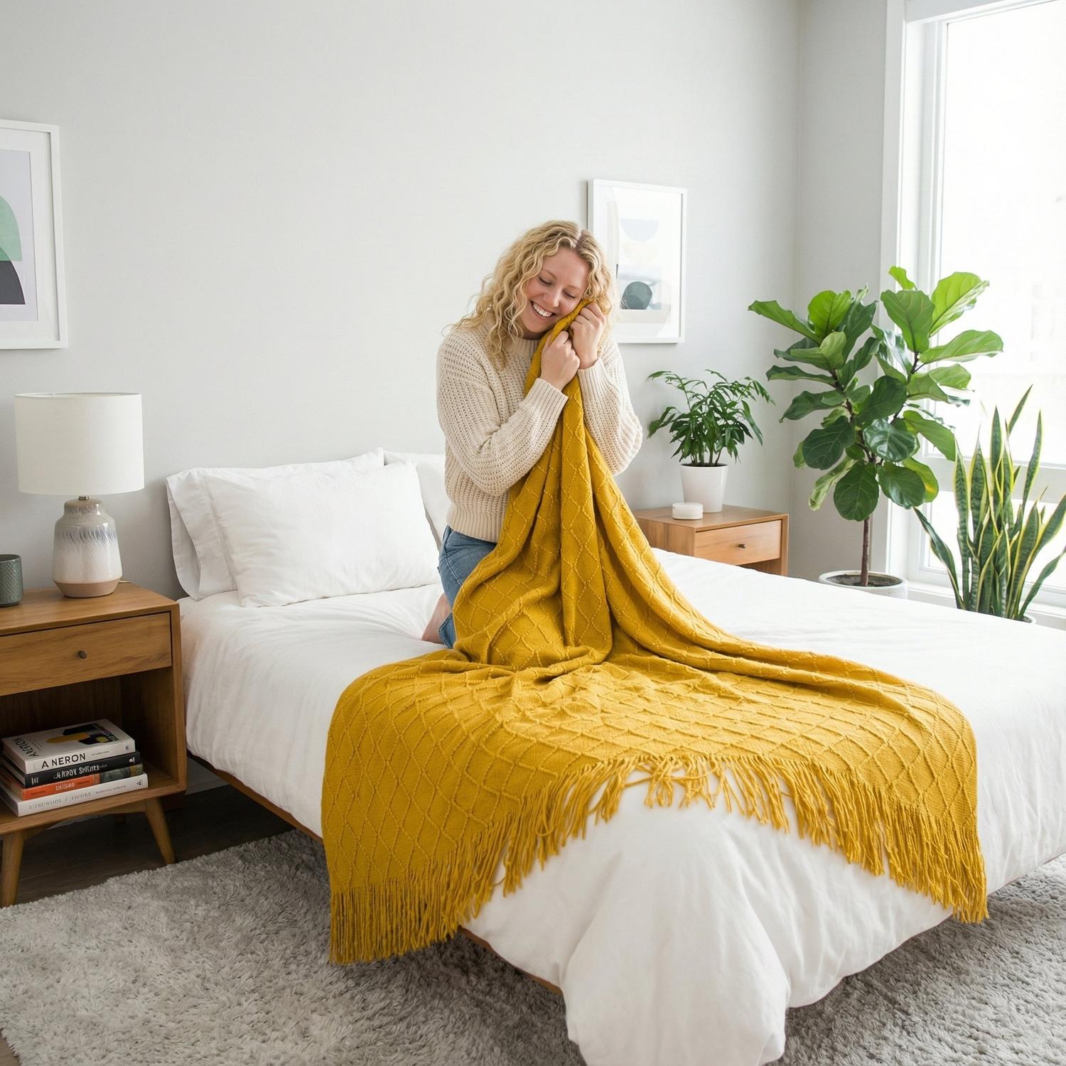 Aesthetic Throw Blanket For Living Room Accent Piece