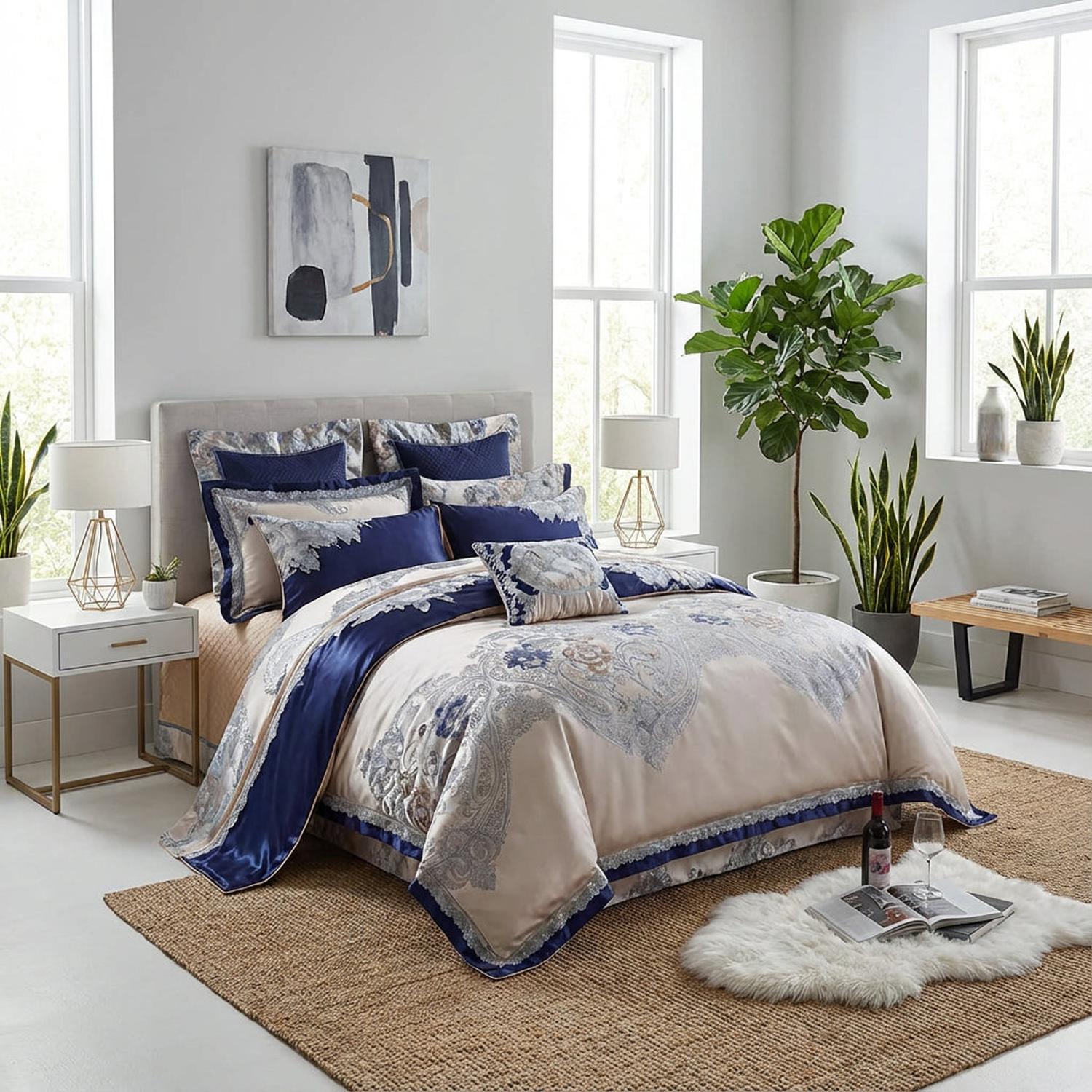 Avara Elegant Woven Bedding Set for Modern Bedrooms