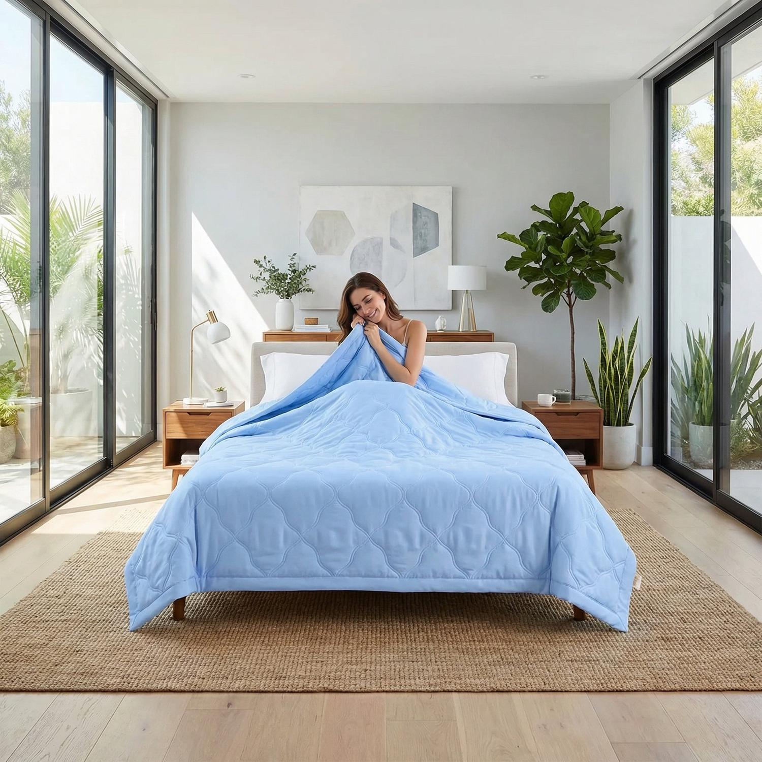 Breathable Cotton Quilt Blanket For Spring And Summer Cooling