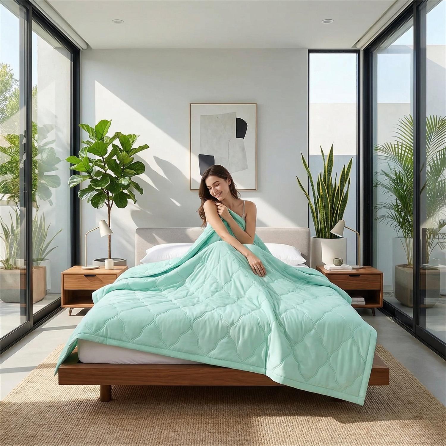 Breathable Cotton Quilt Blanket For Spring And Summer Cooling