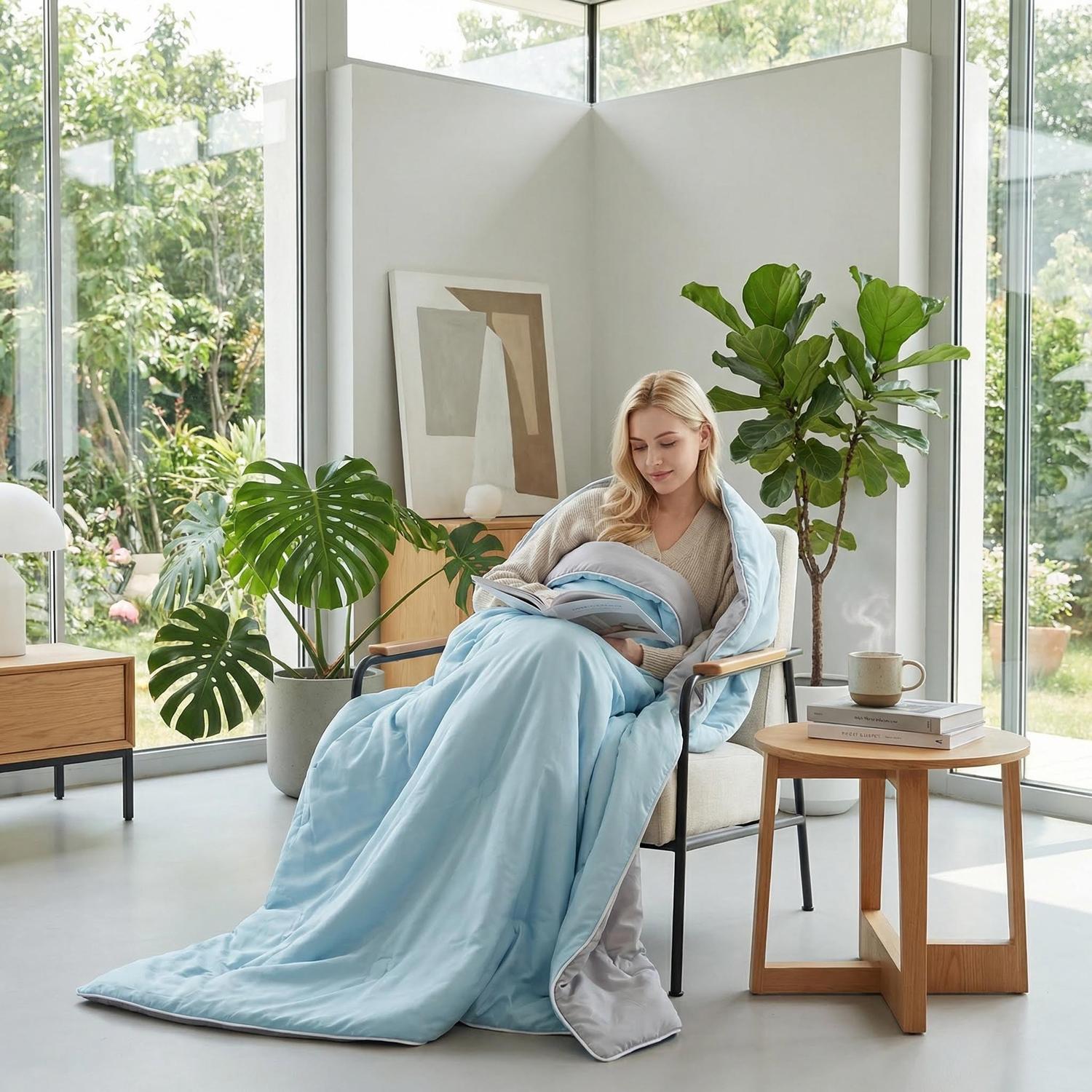 Lightweight Ice Silk Cooling Blanket for Warm Nights