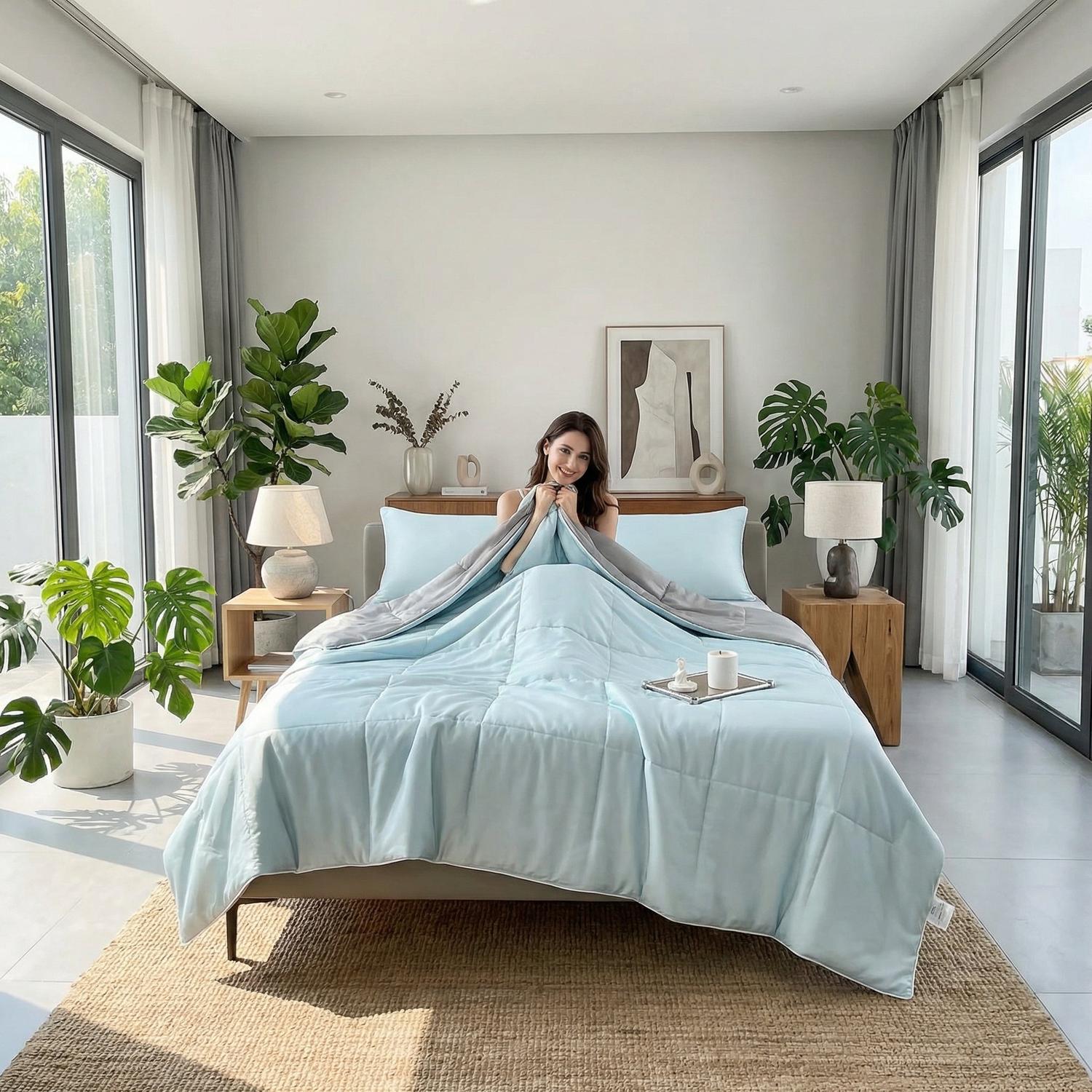 Cooling Comforter Blanket for Warm Nights at Home Daily