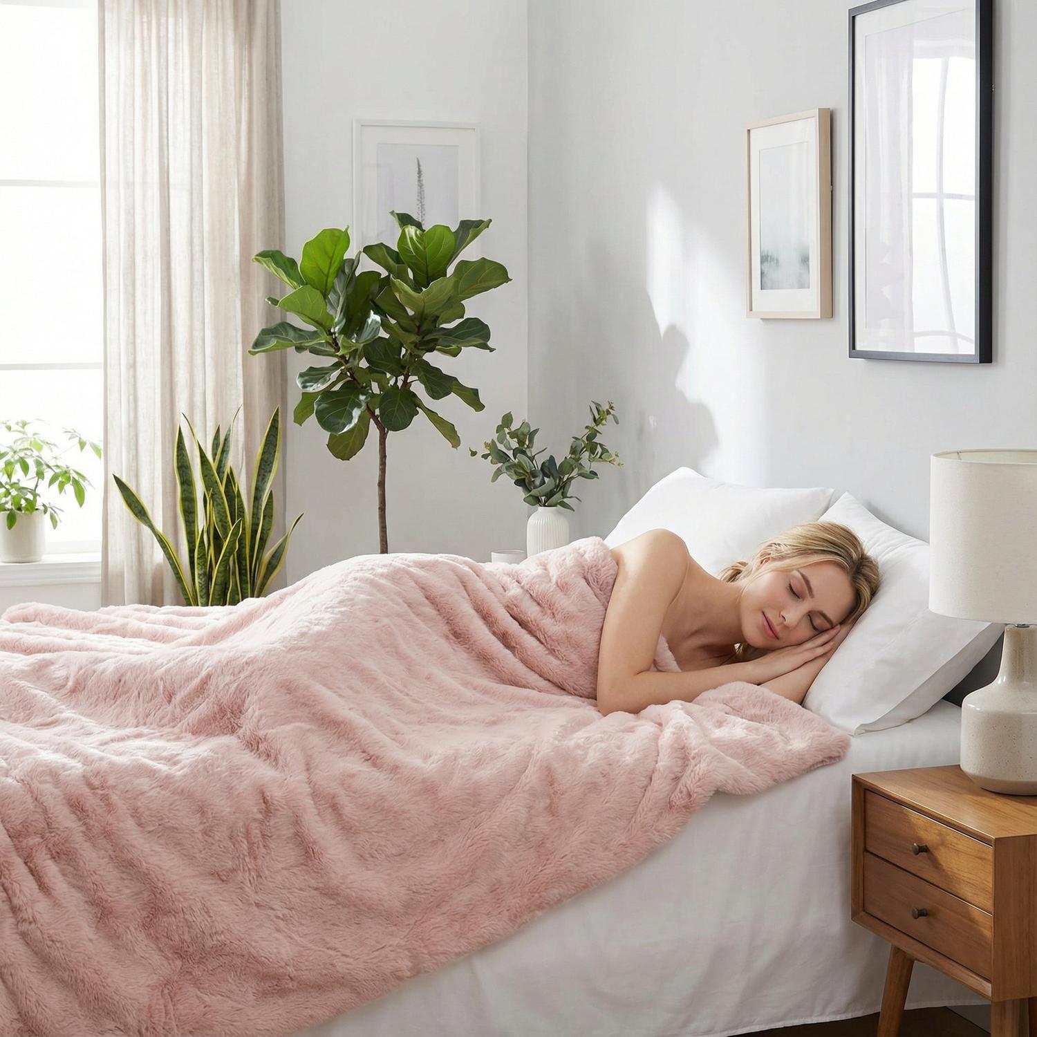 Coral Flannel Rabbit Plush Blanket For Baby Room Decor