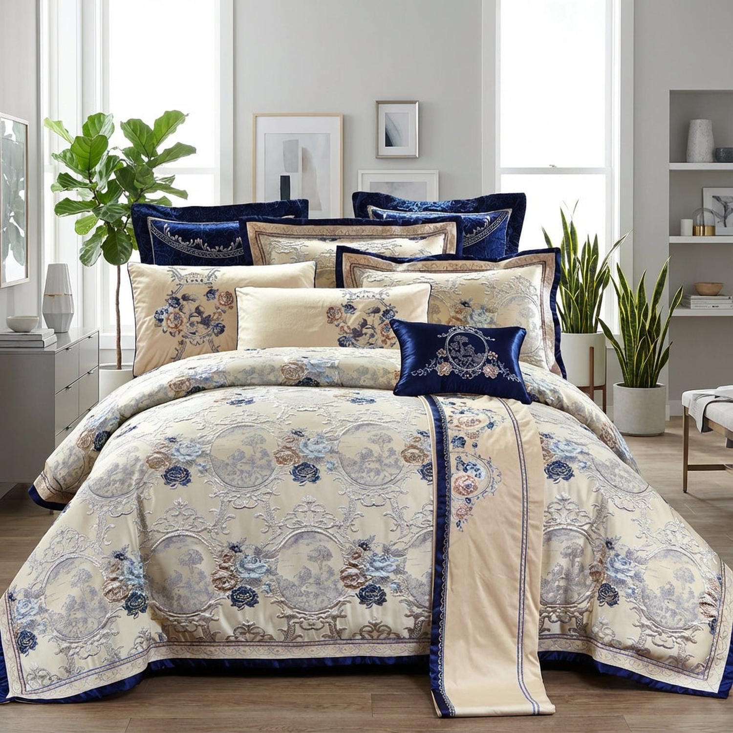 Azurea Luxurious Jacquard Bedding Set For Elegant Bedroom Decor